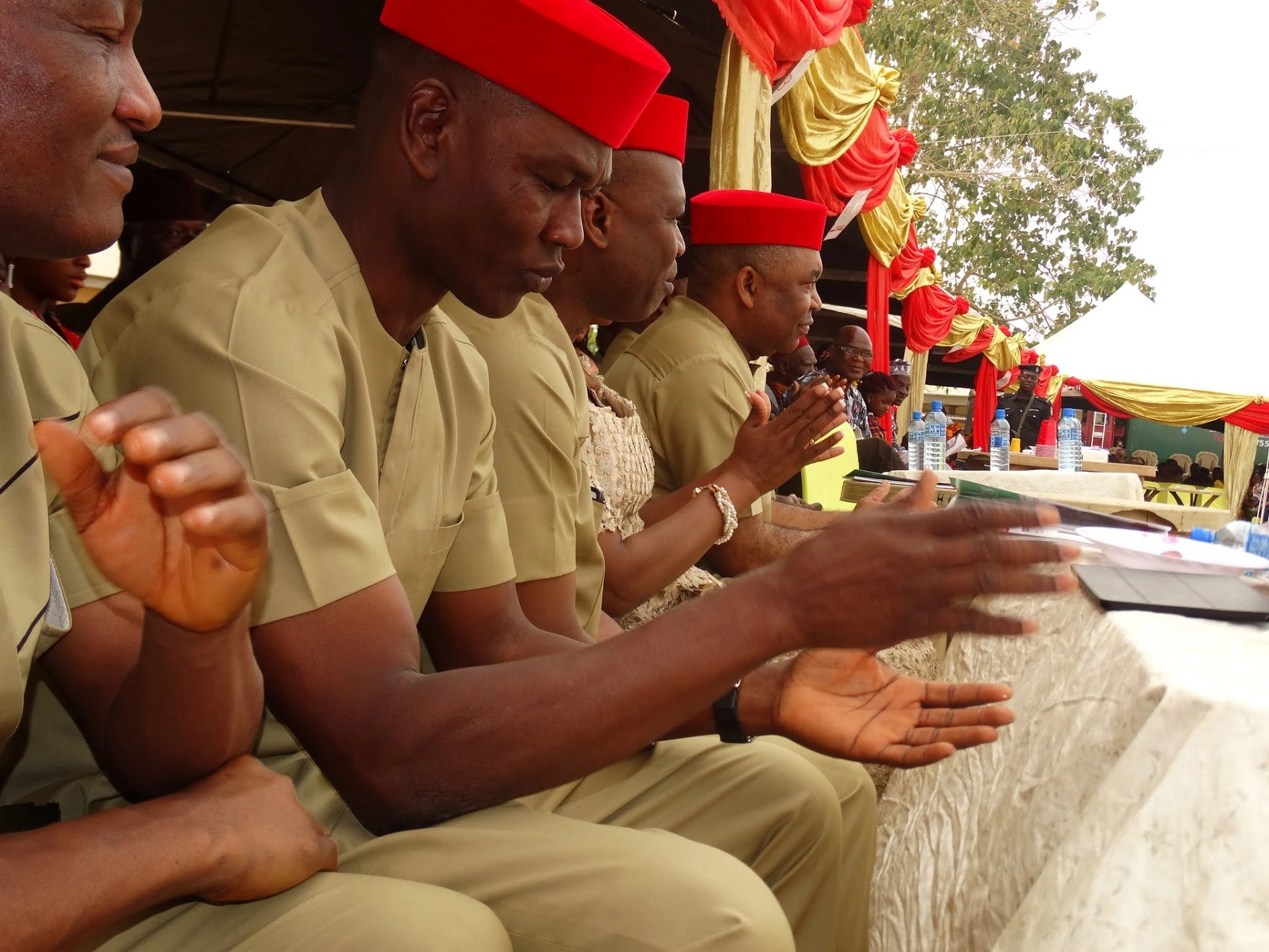 Traditional leaders gathered at a community event