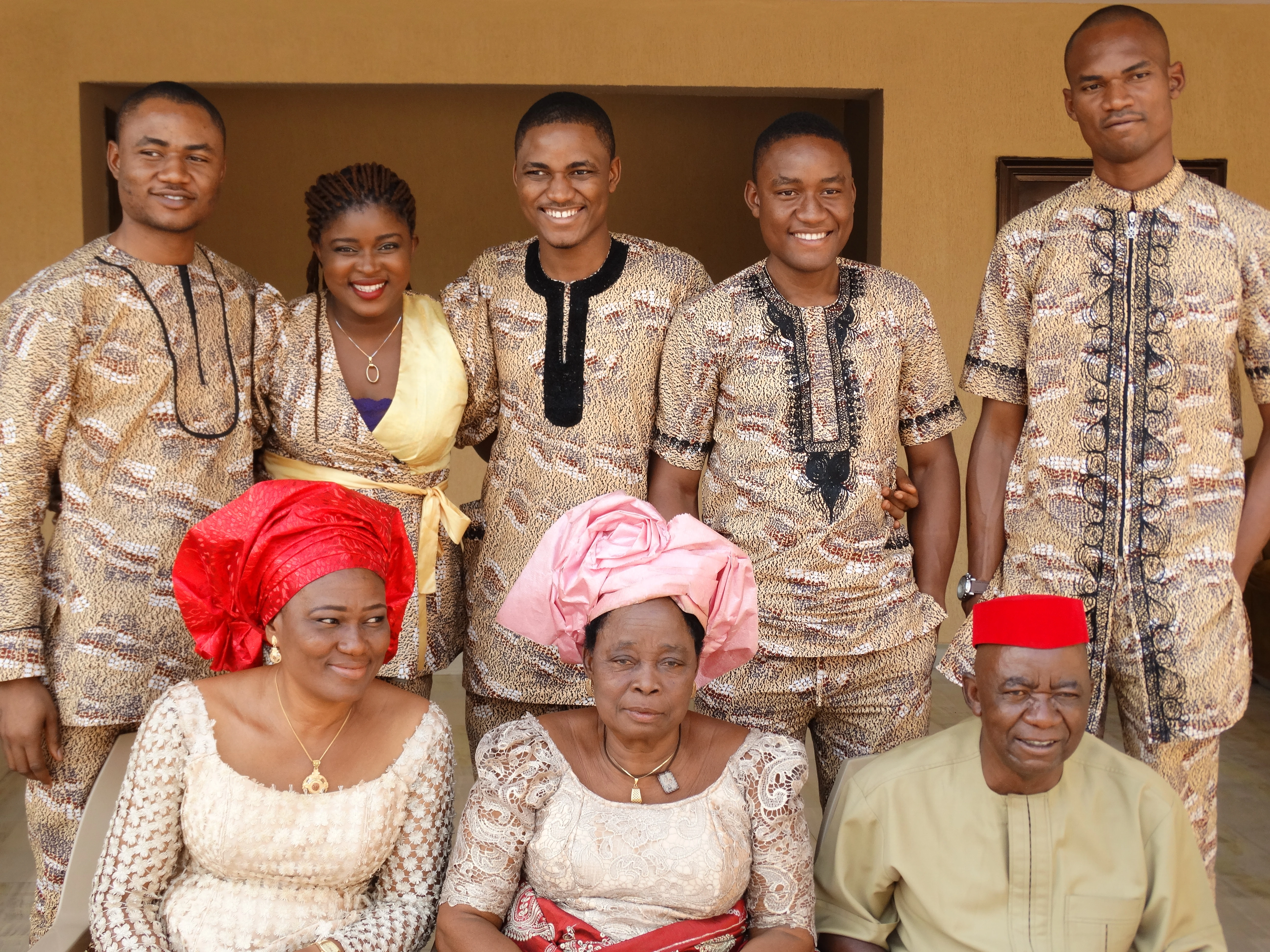 Chukwubuike Oguh with Margaret Nwomeh and family