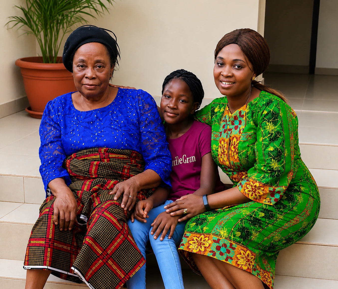 Oluomachi with Margaret Nwomeh and family